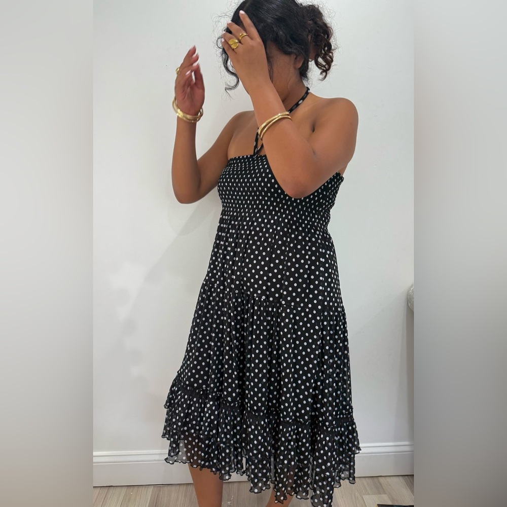 For Cynthia Black and White Sleeveless Maxi Dress